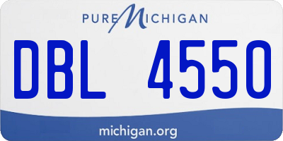 MI license plate DBL4550