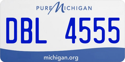 MI license plate DBL4555