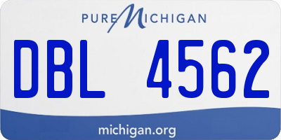 MI license plate DBL4562