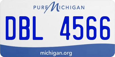 MI license plate DBL4566