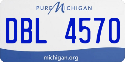 MI license plate DBL4570