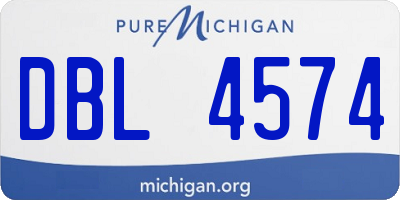 MI license plate DBL4574
