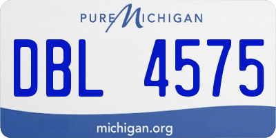 MI license plate DBL4575