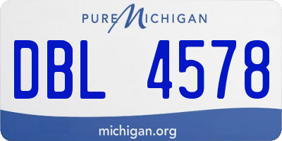 MI license plate DBL4578