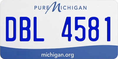 MI license plate DBL4581