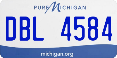 MI license plate DBL4584