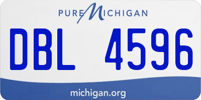 MI license plate DBL4596