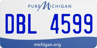 MI license plate DBL4599