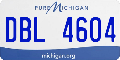 MI license plate DBL4604