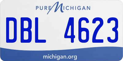 MI license plate DBL4623