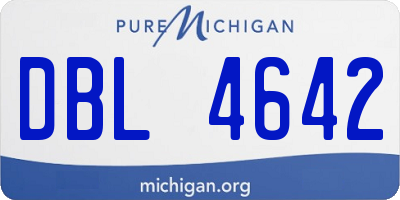 MI license plate DBL4642