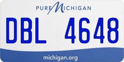MI license plate DBL4648