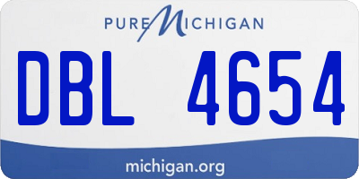 MI license plate DBL4654