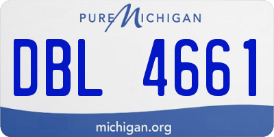 MI license plate DBL4661