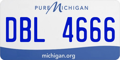 MI license plate DBL4666
