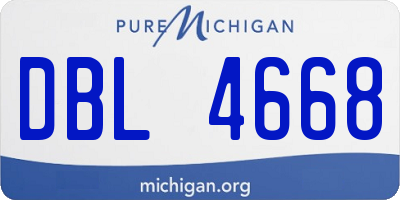 MI license plate DBL4668