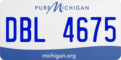 MI license plate DBL4675