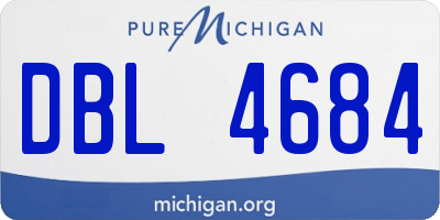 MI license plate DBL4684