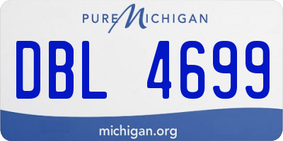 MI license plate DBL4699