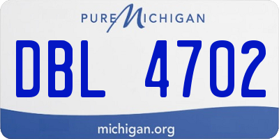 MI license plate DBL4702