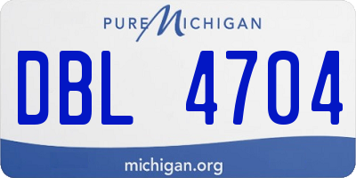 MI license plate DBL4704