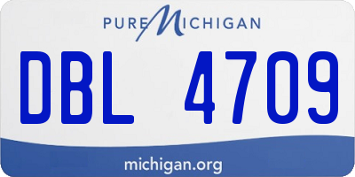 MI license plate DBL4709