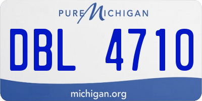 MI license plate DBL4710