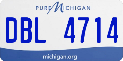 MI license plate DBL4714