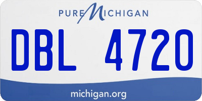 MI license plate DBL4720