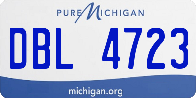 MI license plate DBL4723