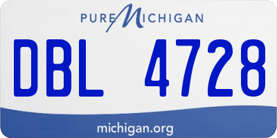 MI license plate DBL4728
