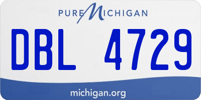 MI license plate DBL4729