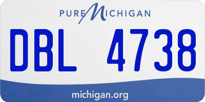 MI license plate DBL4738
