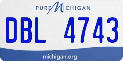 MI license plate DBL4743