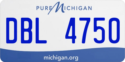 MI license plate DBL4750