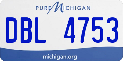MI license plate DBL4753
