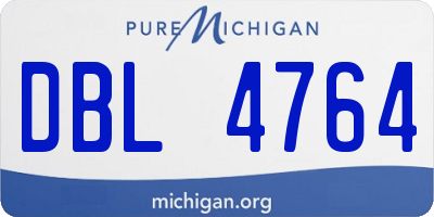 MI license plate DBL4764