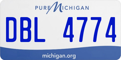 MI license plate DBL4774
