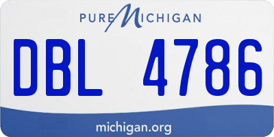 MI license plate DBL4786