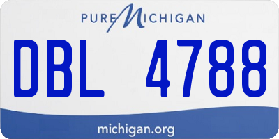 MI license plate DBL4788