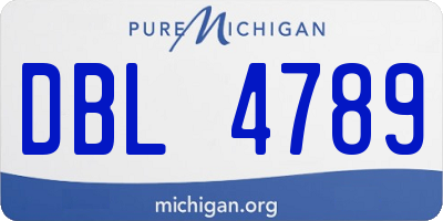 MI license plate DBL4789