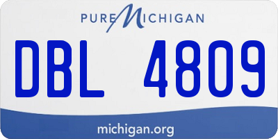 MI license plate DBL4809