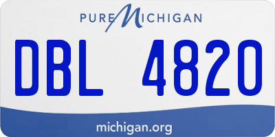 MI license plate DBL4820
