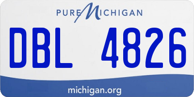 MI license plate DBL4826