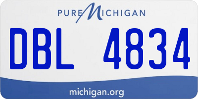 MI license plate DBL4834