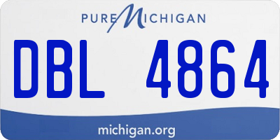 MI license plate DBL4864