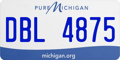 MI license plate DBL4875