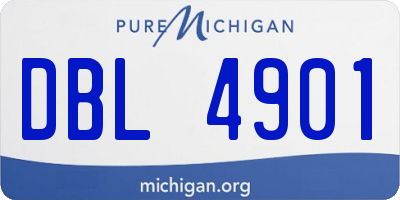 MI license plate DBL4901