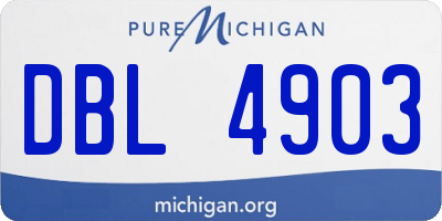 MI license plate DBL4903