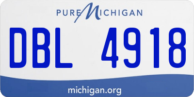 MI license plate DBL4918